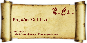 Majdán Csilla névjegykártya